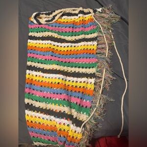 Colorful Crochet Fringe Skirt